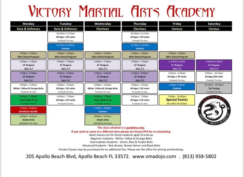 Schedule Victory Martial Arts Academy Tampa Bay's Premier Martial